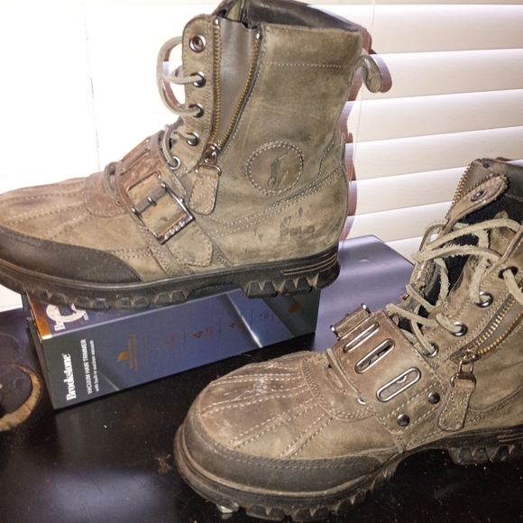 Polo by Ralph Lauren Men's Gray and Black Boots - Picture 5 of 6